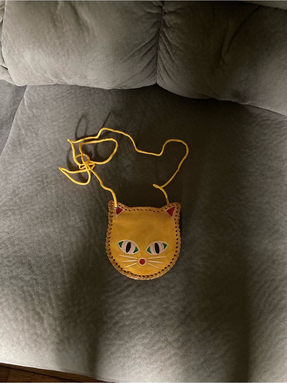 Unbranded Yellow Cat Face Crossbody Bag for Women